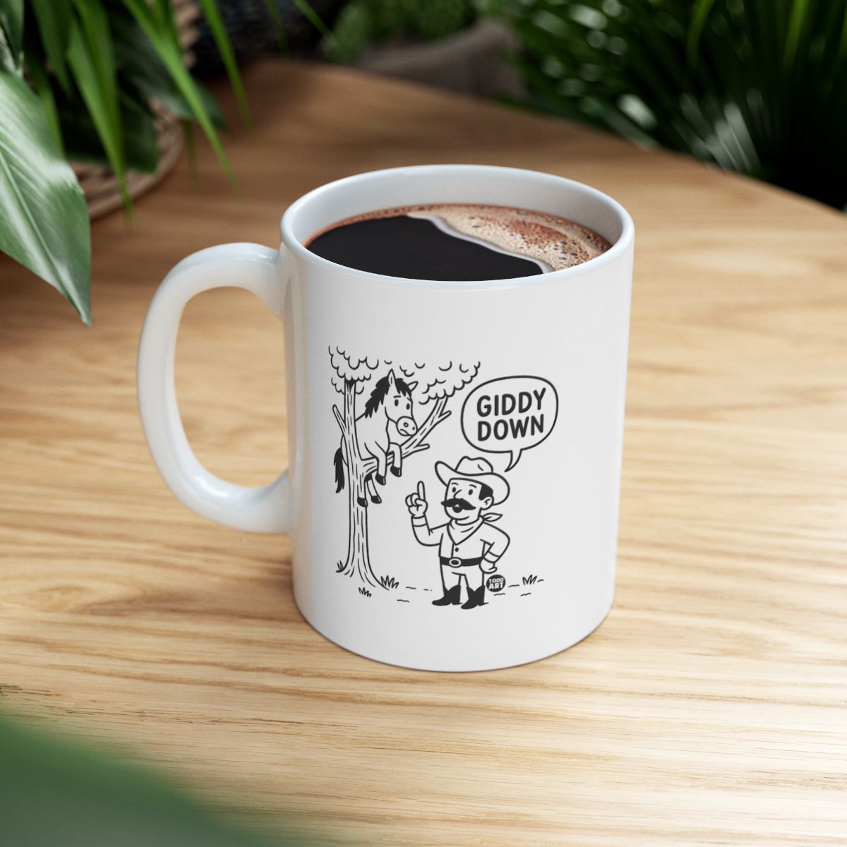 Funny Cowboy 'Giddy Down' Mug for Coffee Lovers