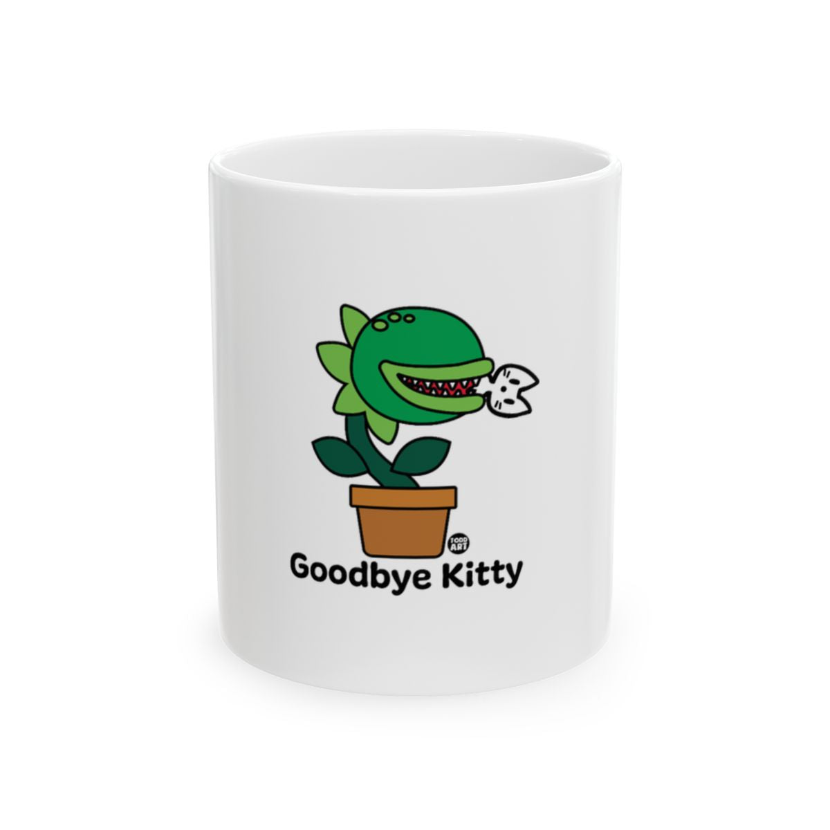 Goodbye Kitty Funny Plant Design Mug