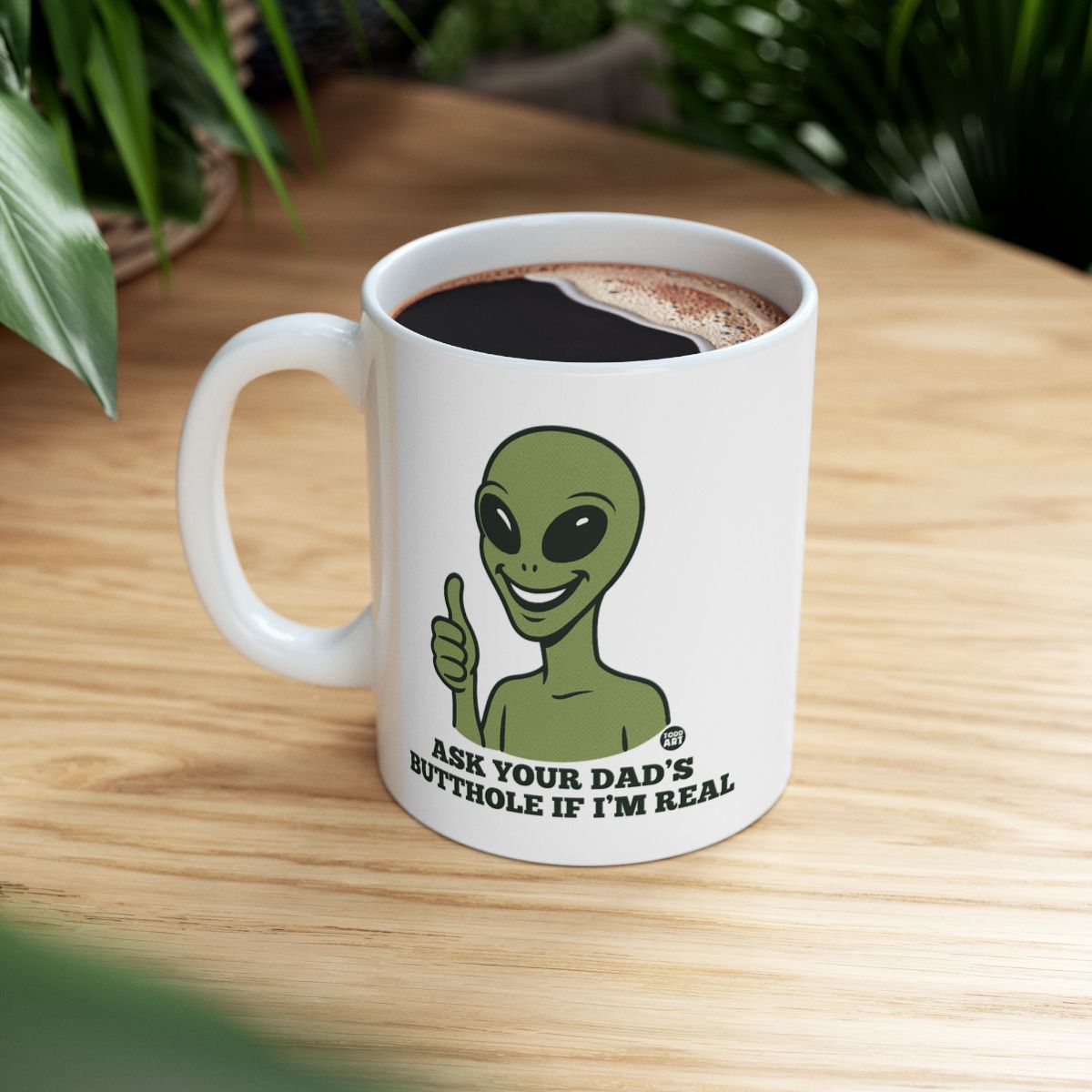 Funny Alien Thumb Up Coffee Mug for Laughs