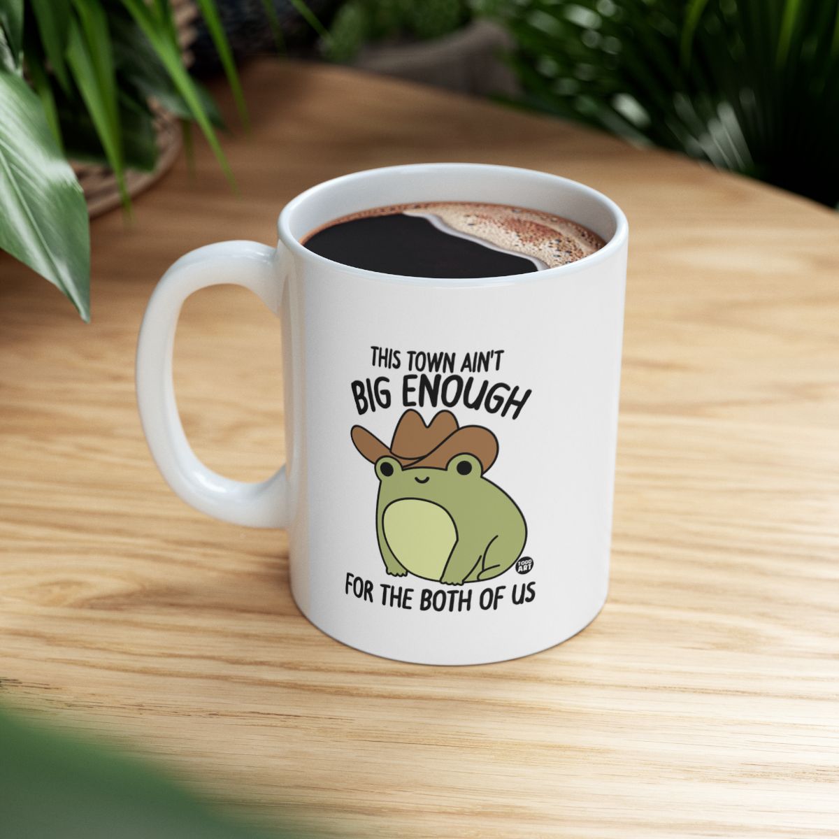This Town Ain't Big Enough Frog Cowboy Mug