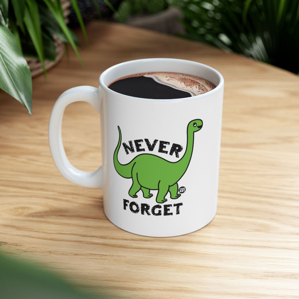 Cute Green Dinosaur Never Forget Coffee Mug
