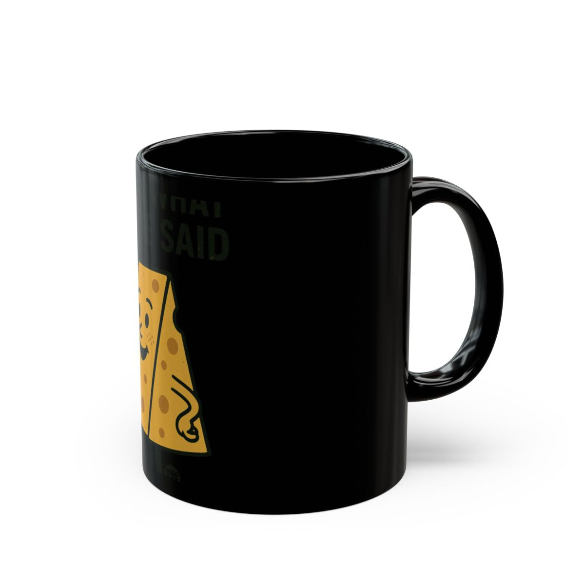 Funny Cheese Design Black Coffee Mug for Cheese Lovers