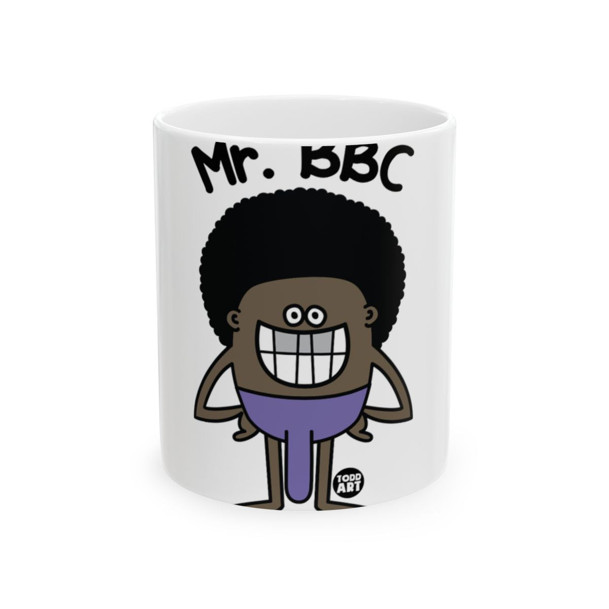 Cartoon Character with Glasses and Big Smile Mug