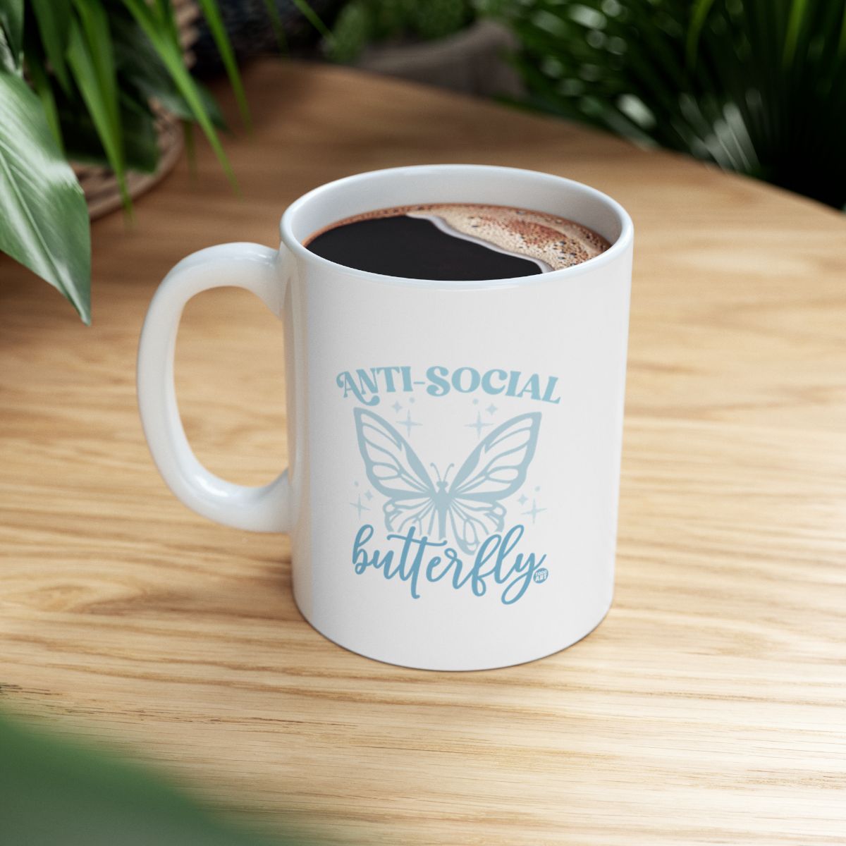 Anti-Social Butterfly Mug with Whimsical Butterfly Design