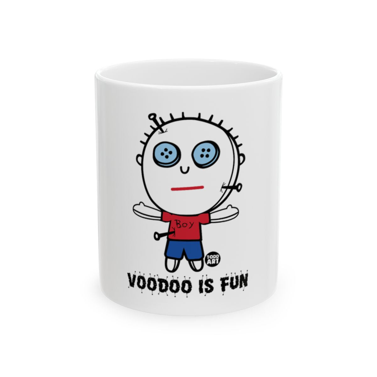 Voodoo Is Fun Boy Doll with Pins Funny Coffee Mug