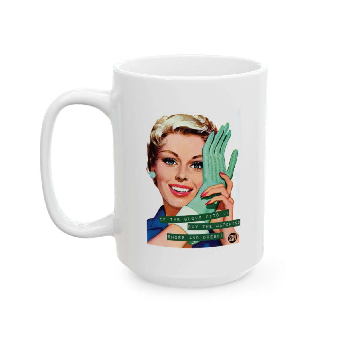 Retro Style Glove and Matching Shoes and Dress Mug