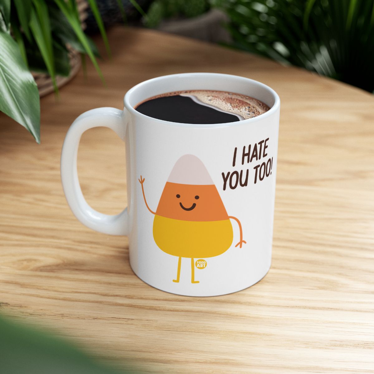 Cute Candy Corn Character 'I Hate You Too!' Mug