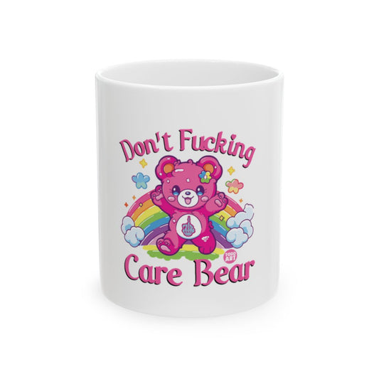Don't Fucking Care Bear Rainbow Design Mug