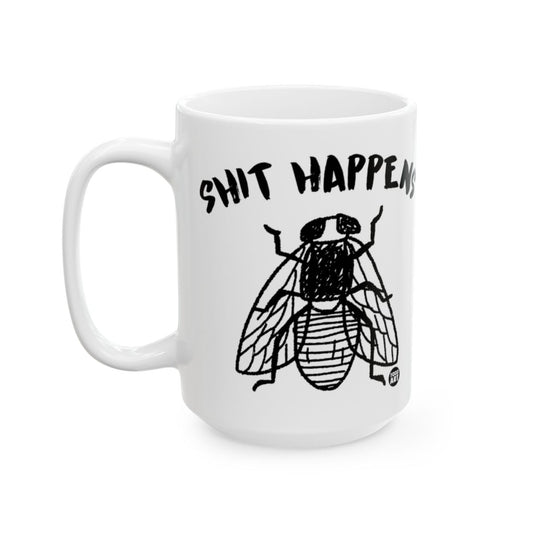 Funny Shit Happens Fly Design Mug for Coffee Lovers