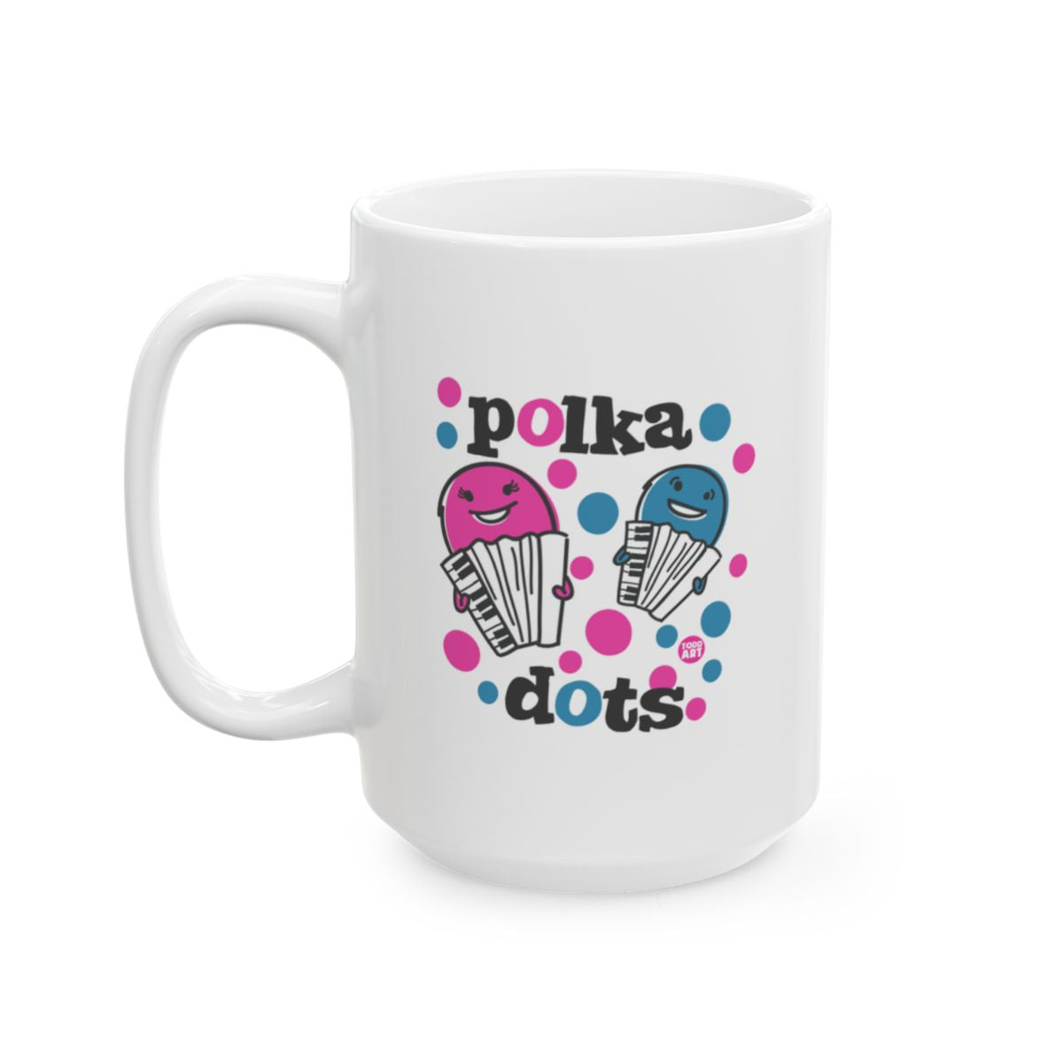 Cute Polka Dots Design Coffee Mug with Fun Graphics