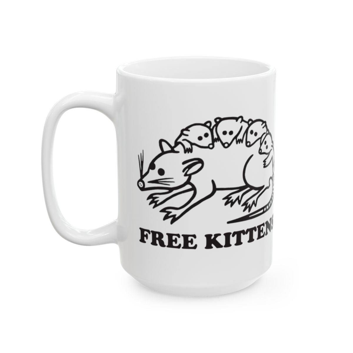 Free Kittens Funny Graphic Mug Cartoon Design
