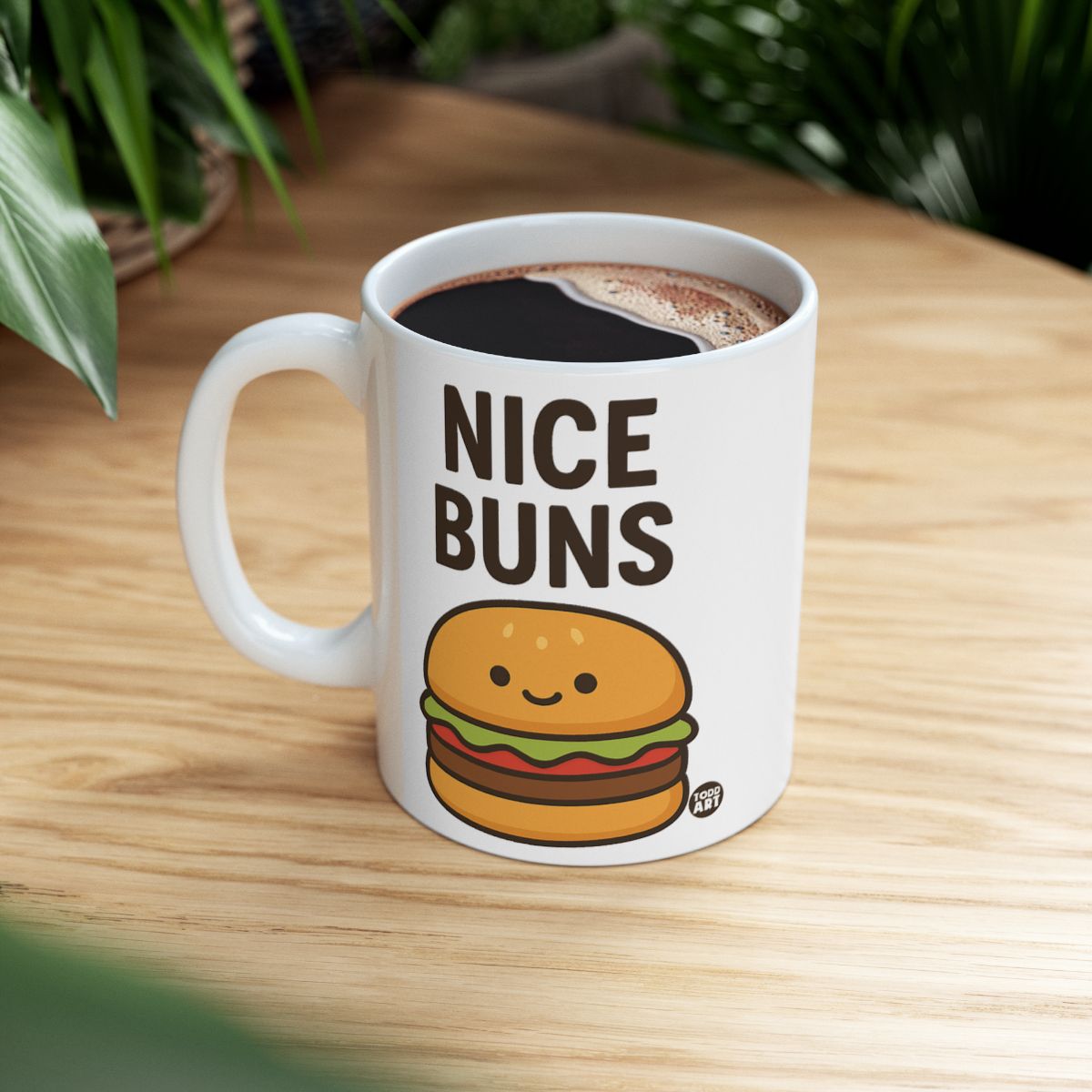 Cute Nice Buns Hamburger Coffee Mug for Fun Mornings