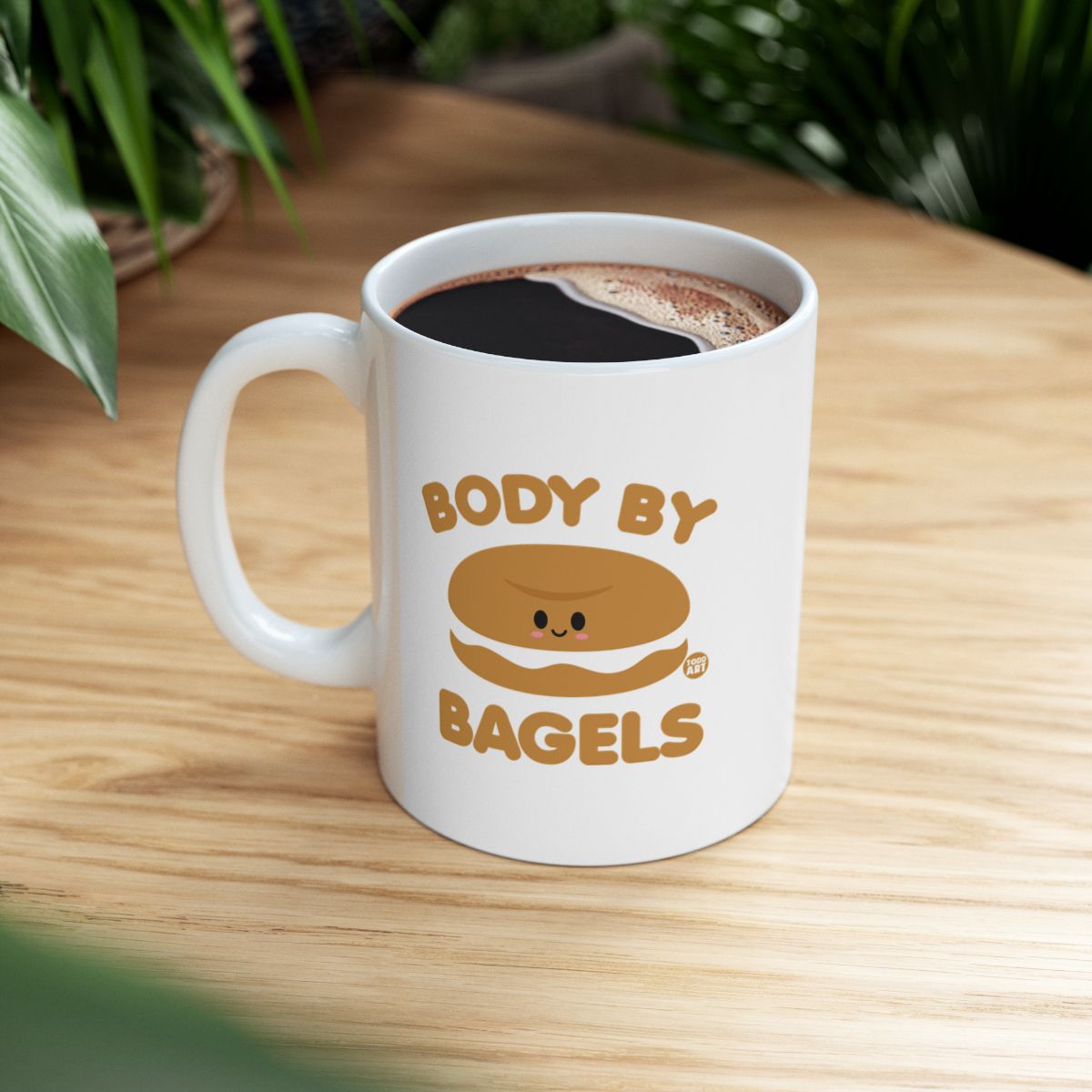Body By Bagels Cute Fun Coffee Mug for Breakfast Lovers