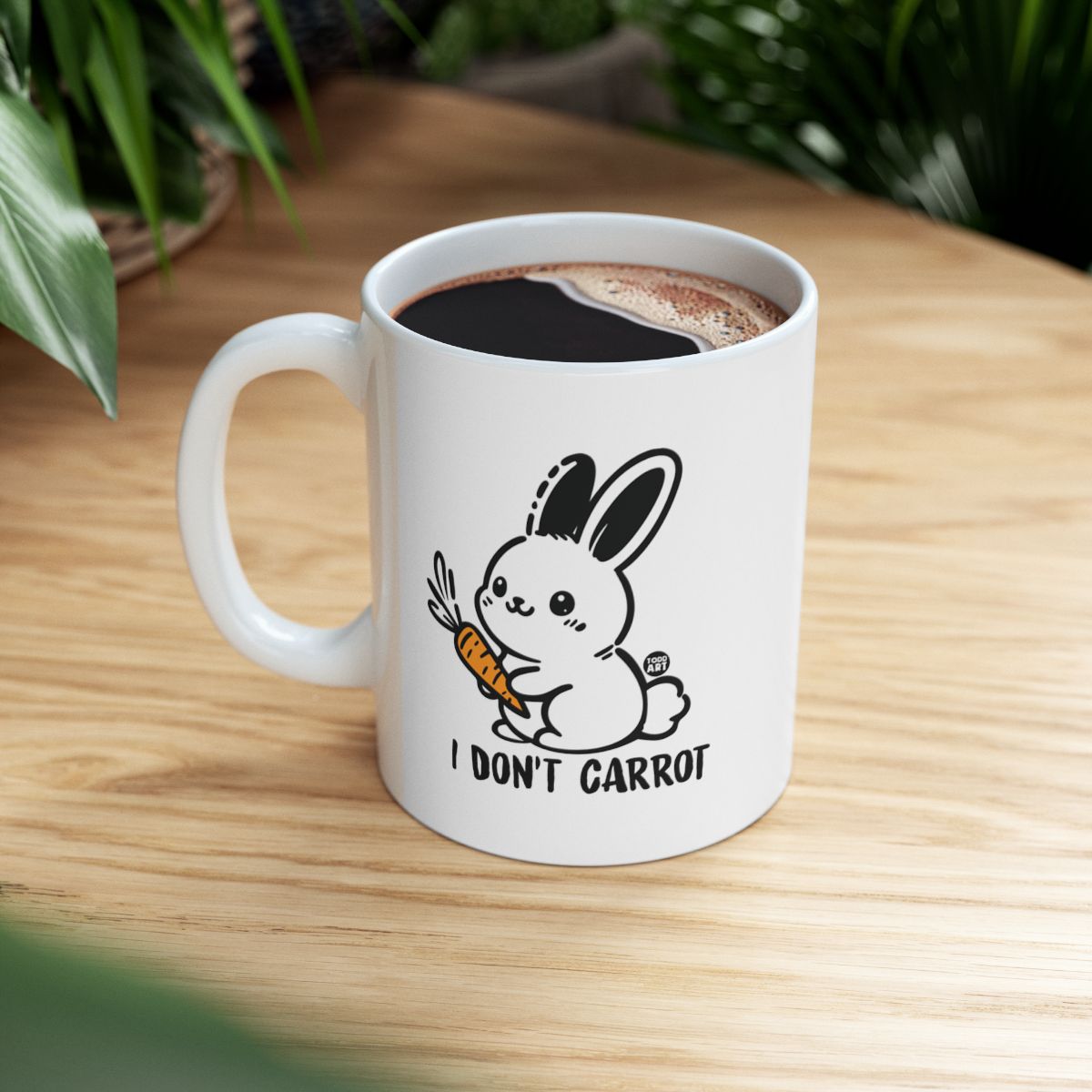 Cute Bunny I Don't Carrot Mug For Coffee Or Tea