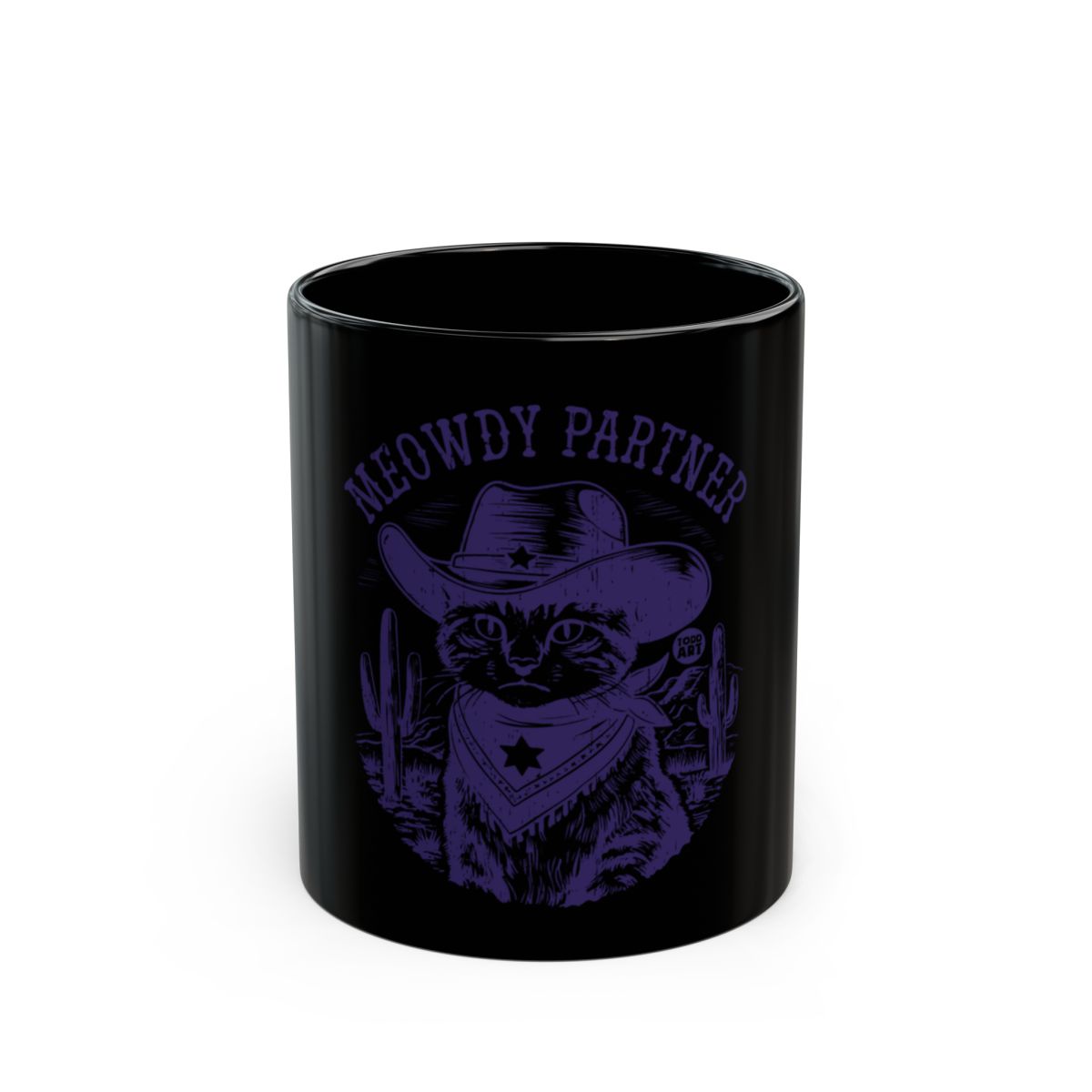 'Meowdy Partner Cowboy Cat Art Funny Coffee Mug'