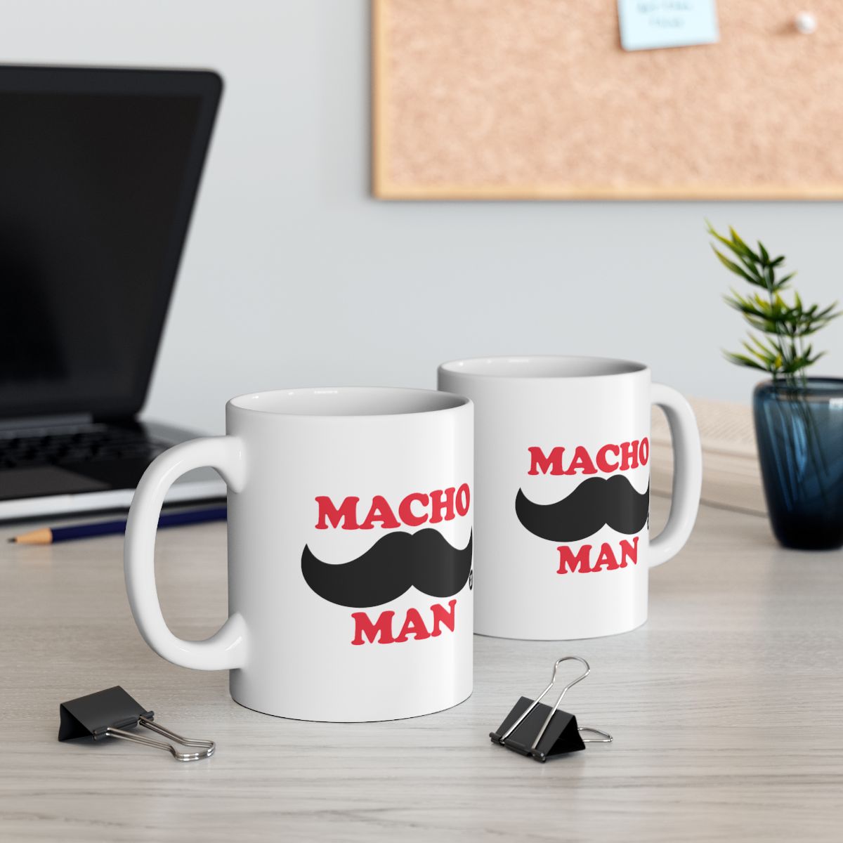 Funny Macho Man Mustache Coffee Mug Set