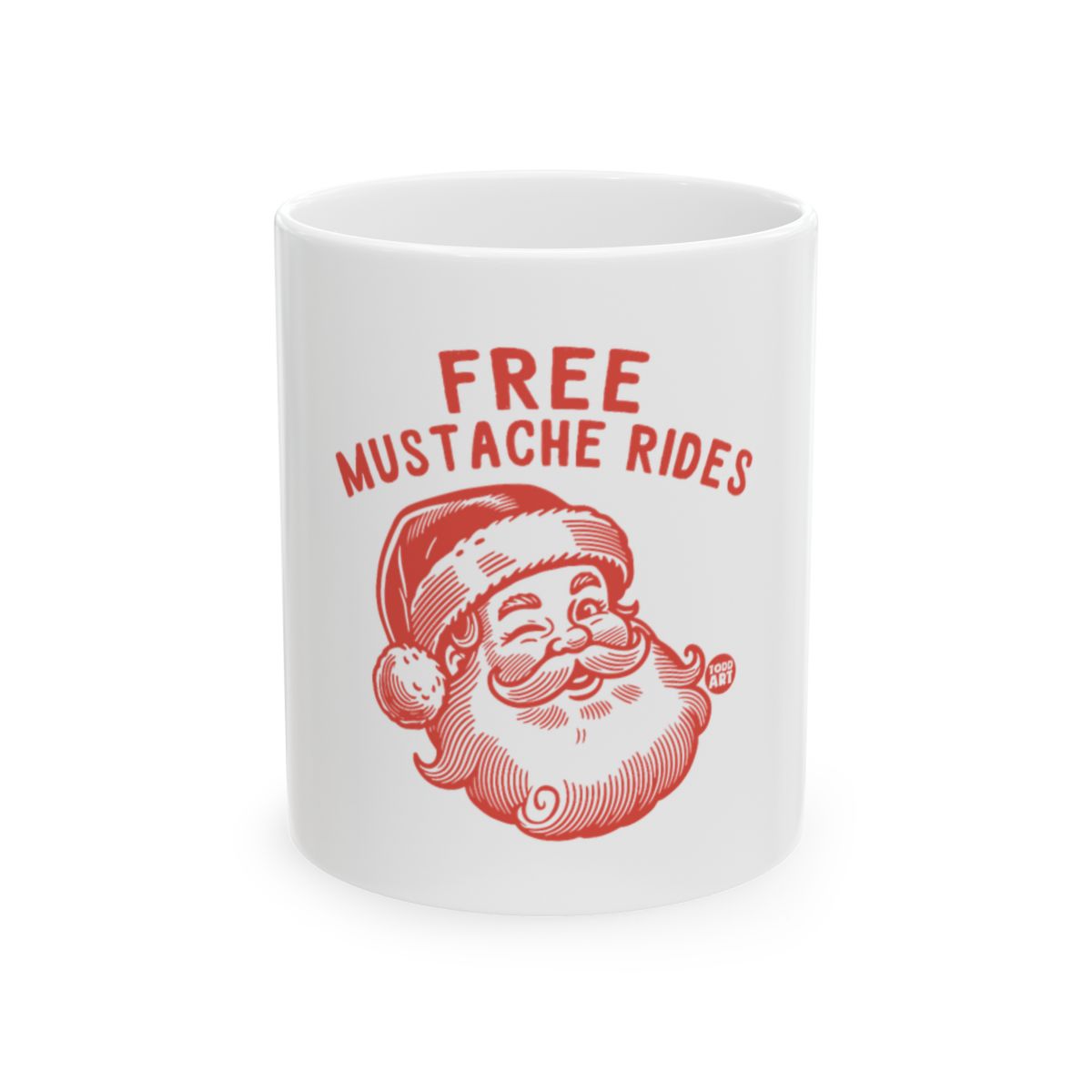 Free Mustache Rides Santa Claus Mug Christmas Gift