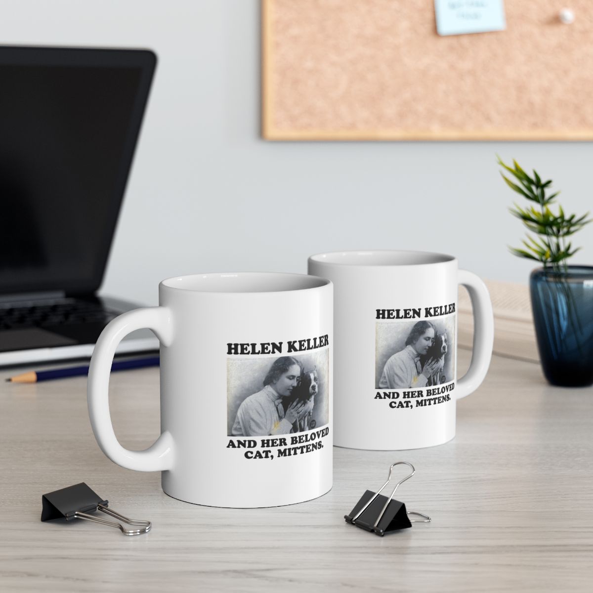 Helen Keller and Her Beloved Cat Mittens Mug