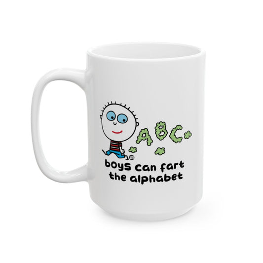 Funny Boys Can Fart The Alphabet White Mug