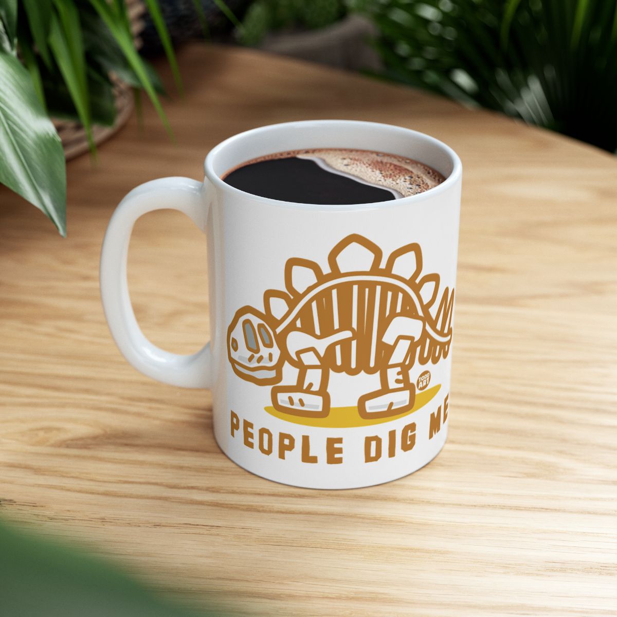 Dinosaur Themed Mug People Dig Me Stegosaurus Design