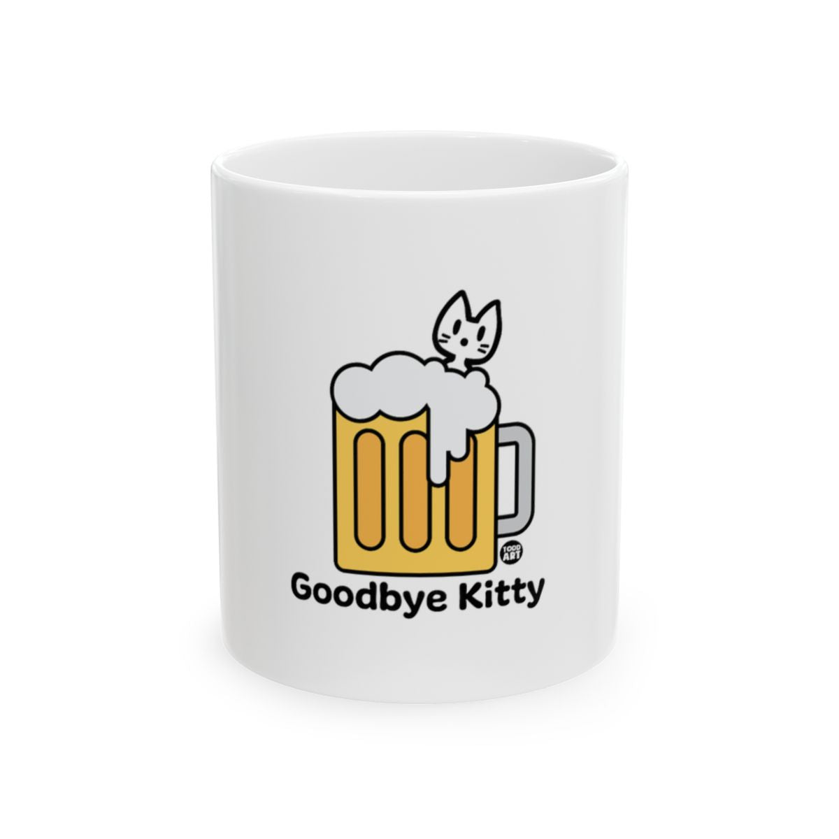 Goodbye Kitty Cute Beer Mug Funny Cat Coffee Cup