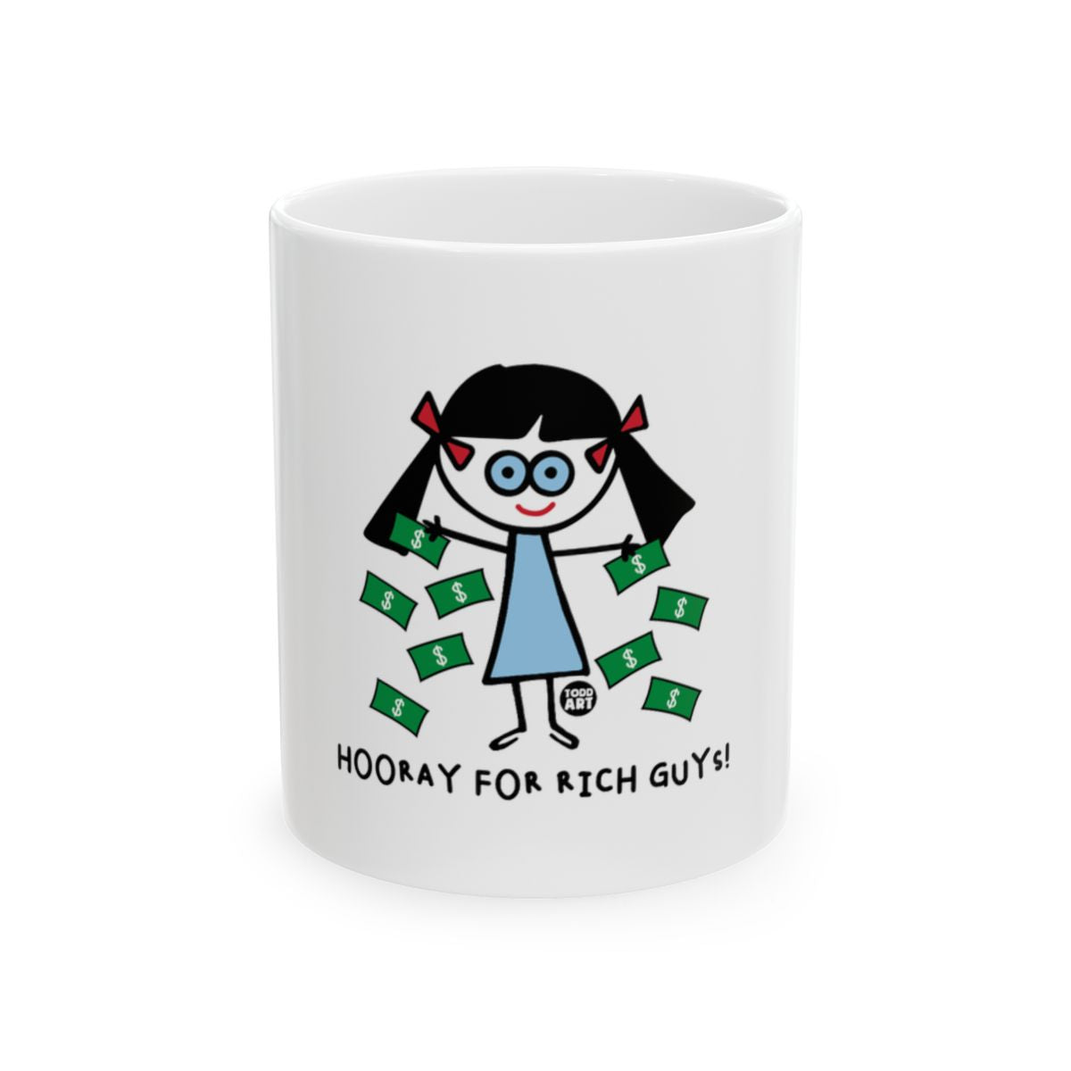 Hooray for Rich Guys Fun Cartoon Coffee Mug Product