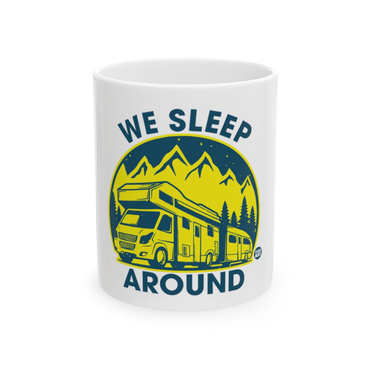 We Sleep Around with Mountains and RV Mug
