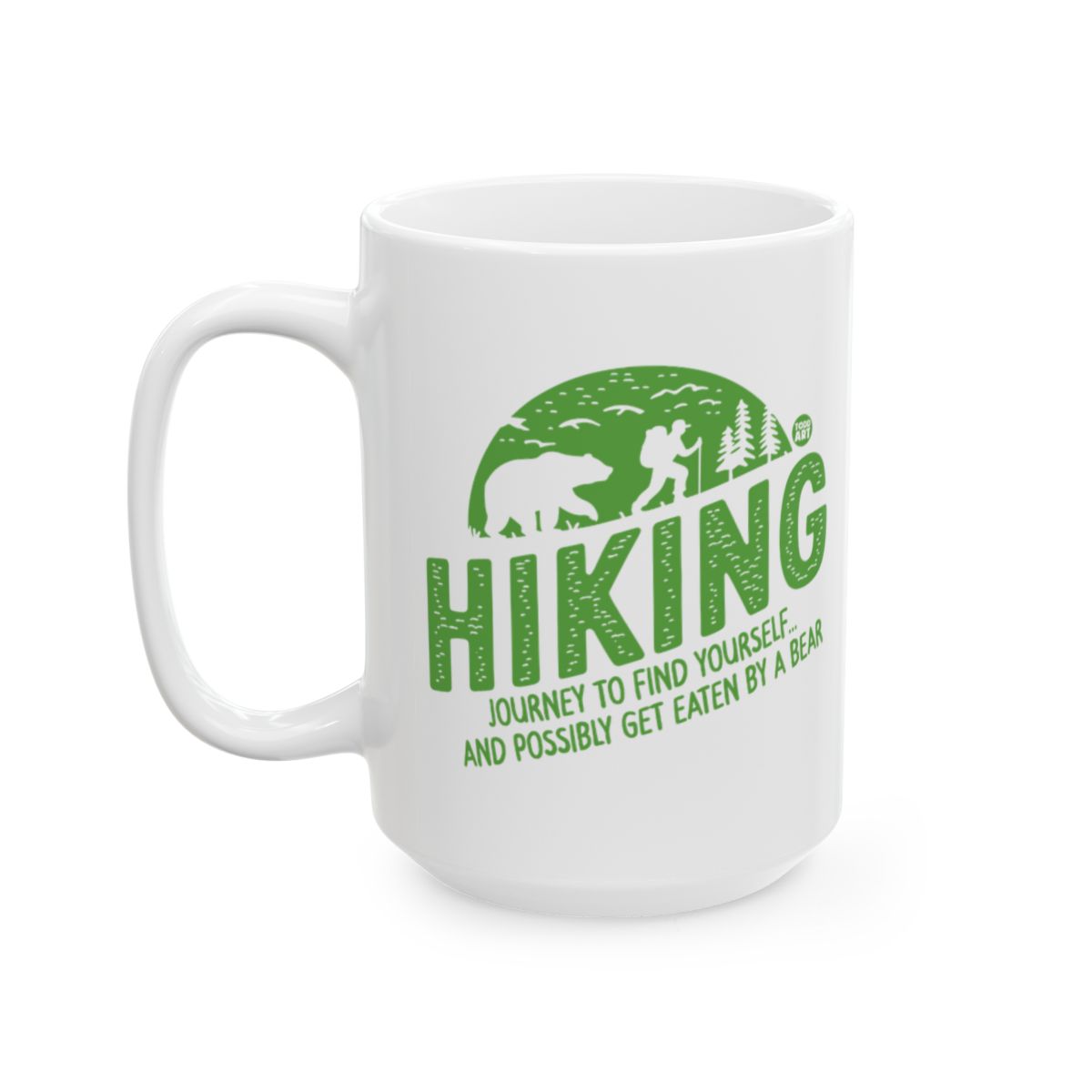 Hiking Journey to Find Yourself Mug with Bear Design