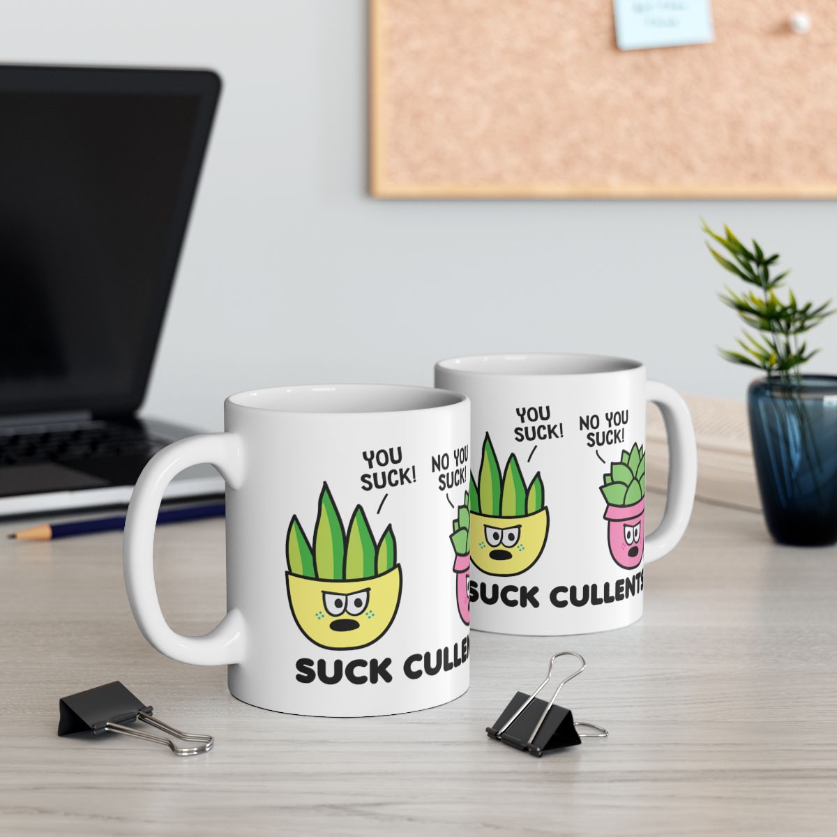 Funny Suck Cullent You Suck Succulent Design Mug