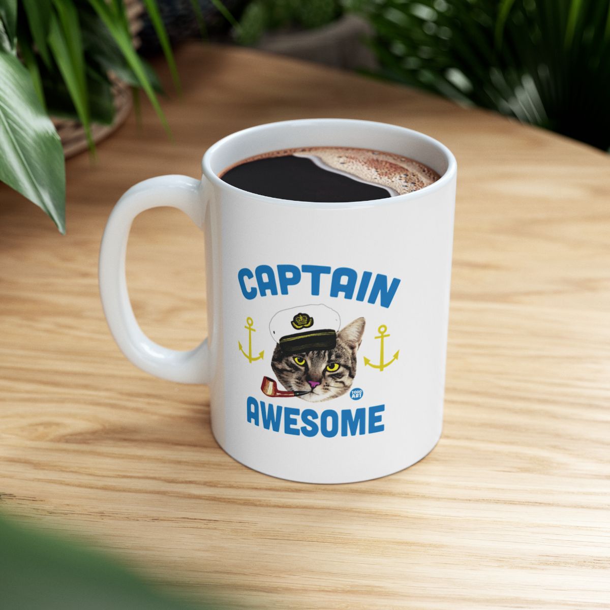 Captain Awesome Cat with Sailor Hat Mug