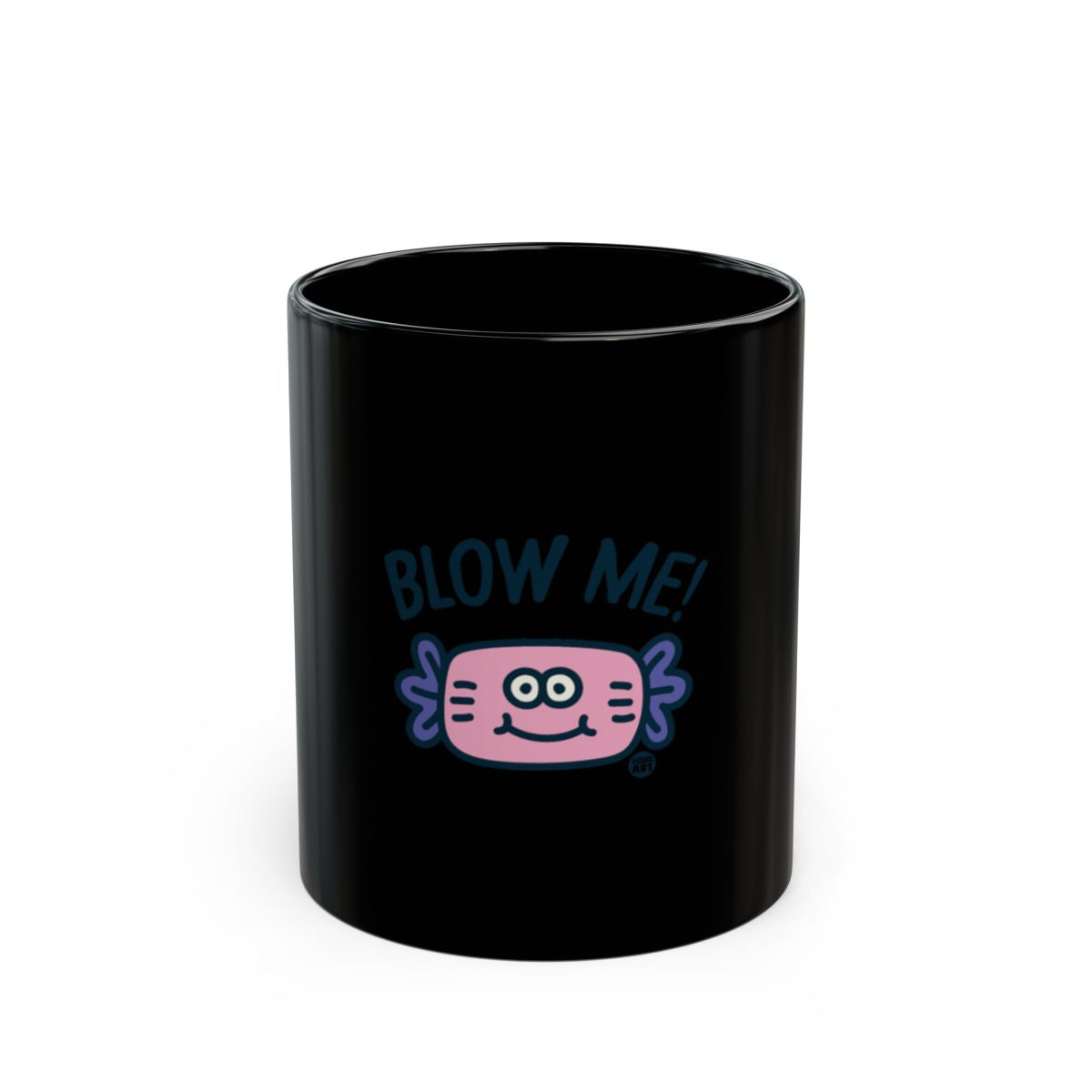 Blow Me Cute Graphic on Black Mug Gift Item