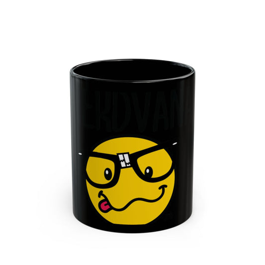 Funny Nerd Emoji Black Ceramic Coffee Mug