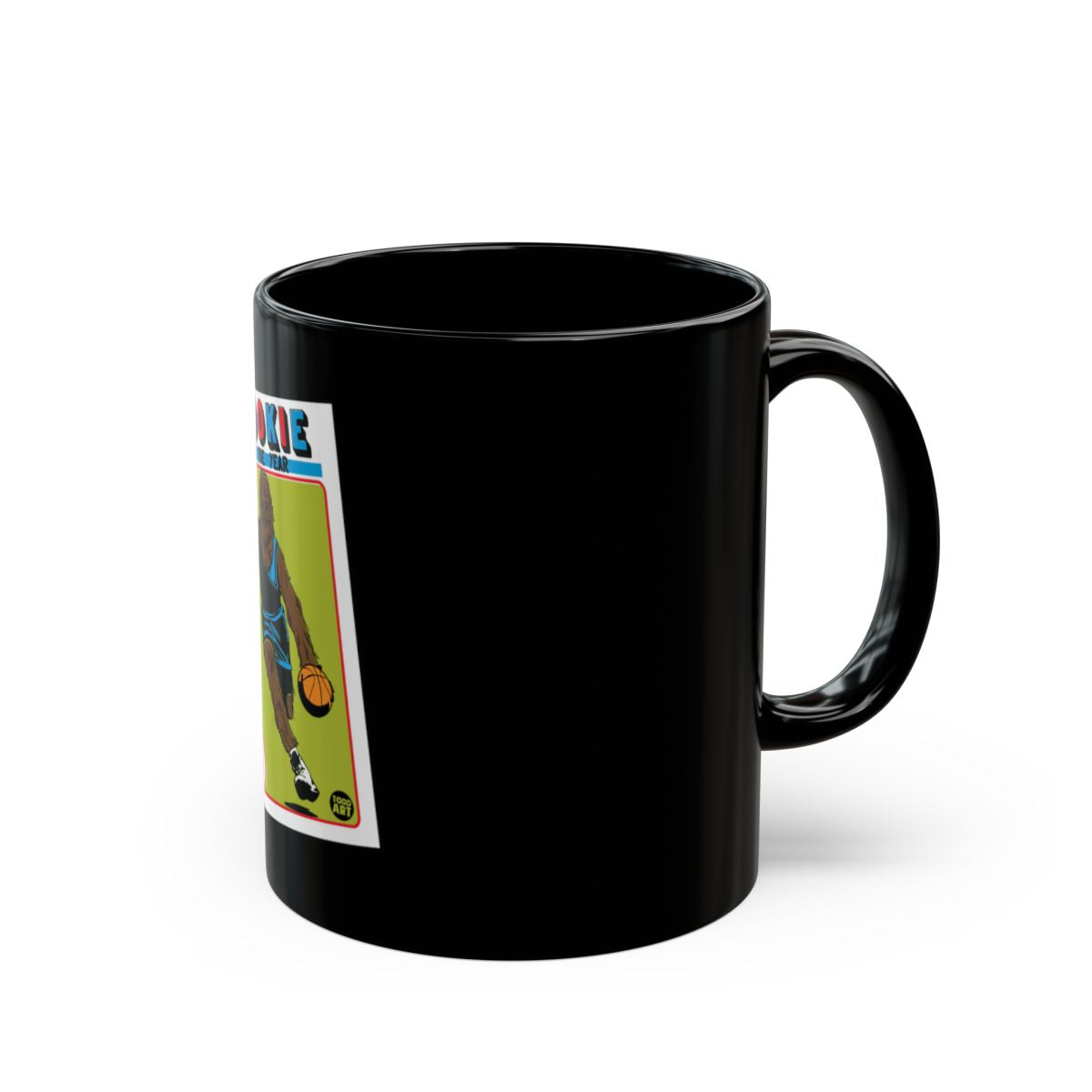 Vintage Basketball Card Design on Black Mug