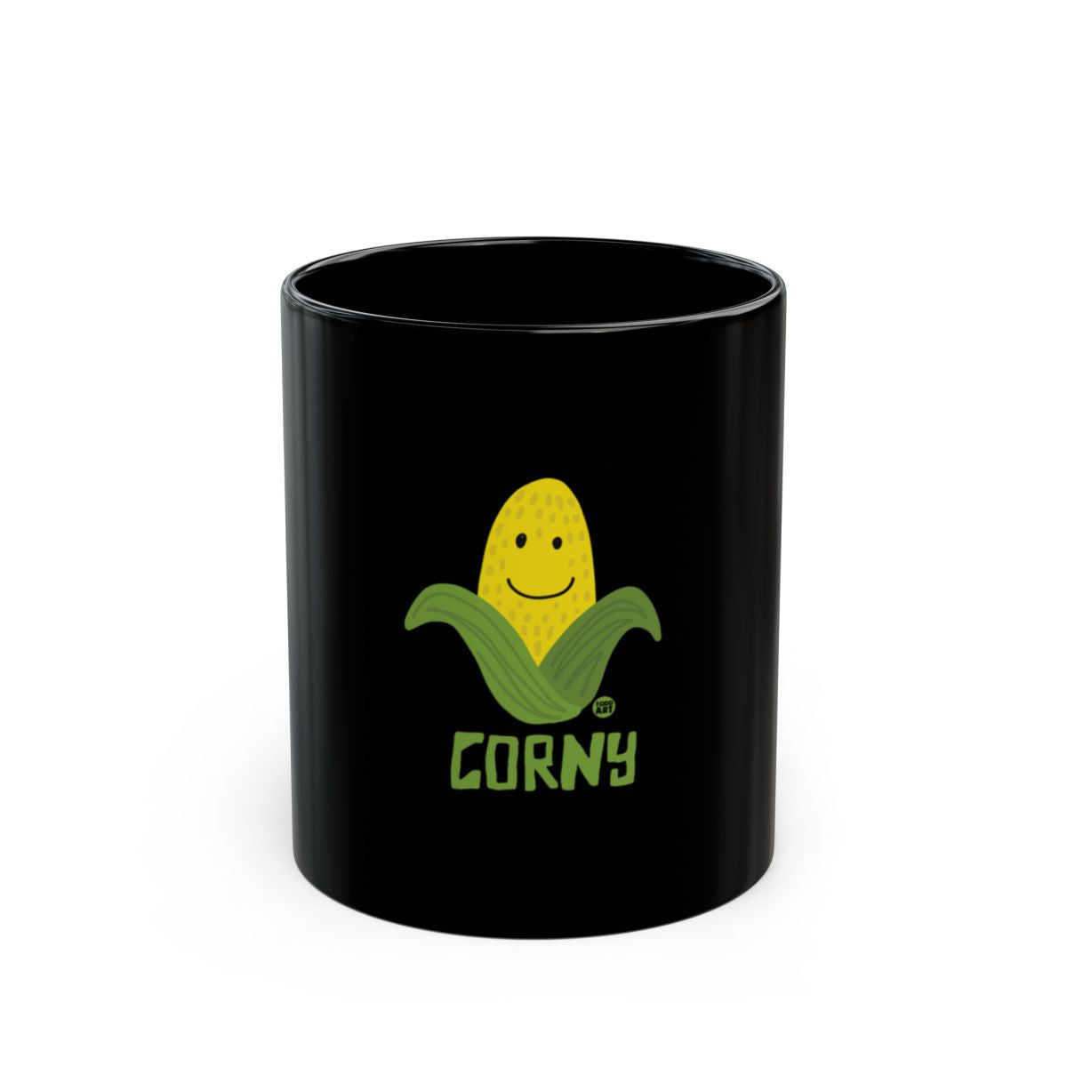 Corny Creative Black Ceramic Mug for Beverage Lovers