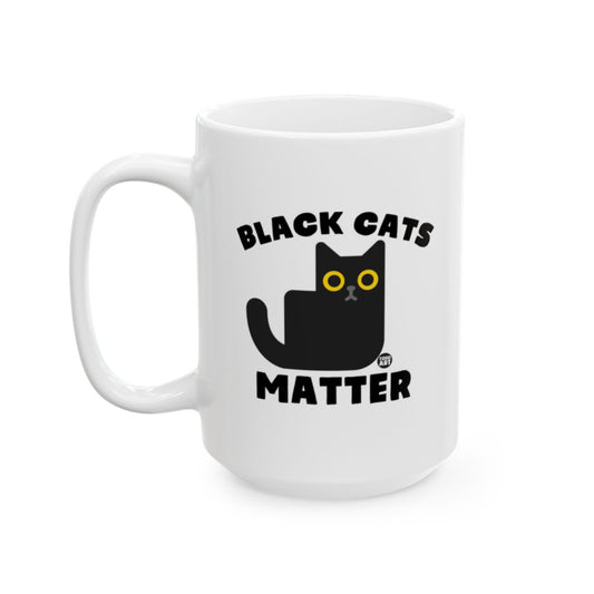 Black Cats Matter Mug with Cute Cat Illustration