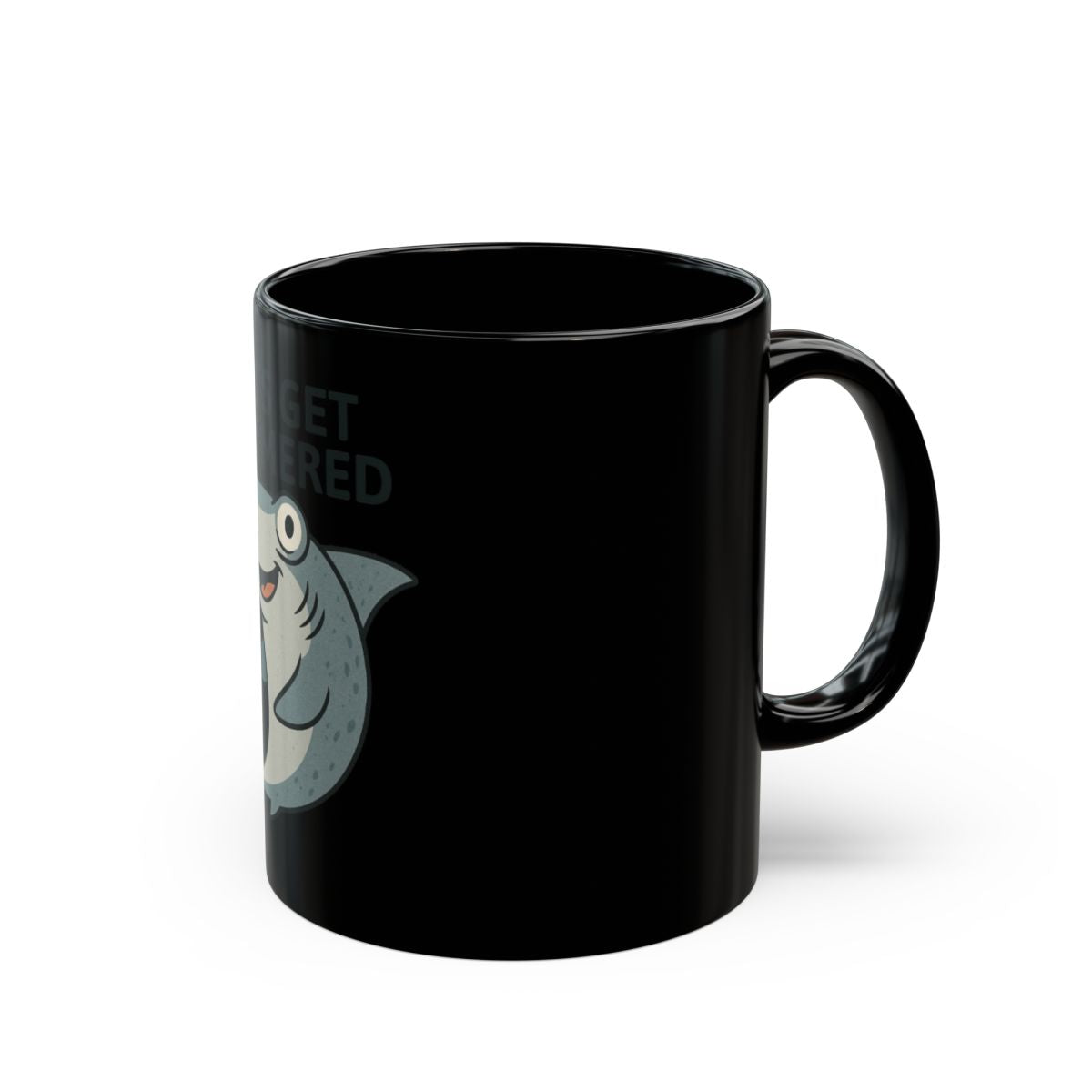 Hilarious Shark Design Black Coffee Mug for Shark Lovers