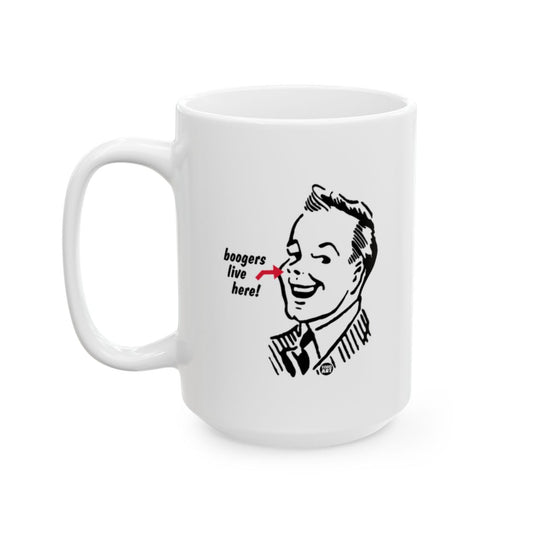 Vintage Cartoon Boogers Live Here Humorous Mug