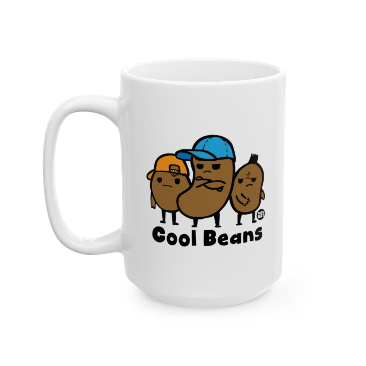 Cool Beans Coffee Mug with Fun Cartoon Characters