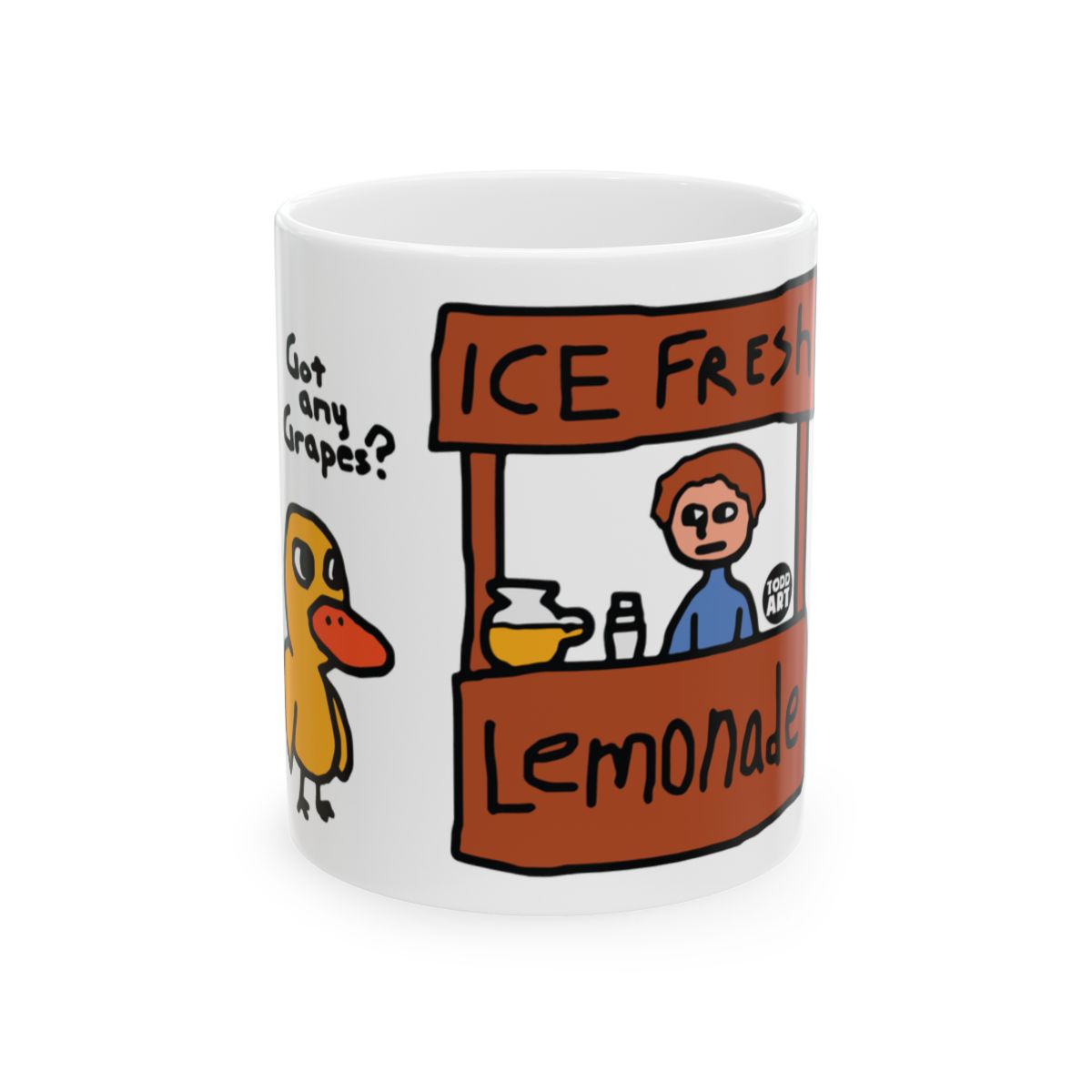 Cute Cartoon Lemonade Stand With Duck Design Mug