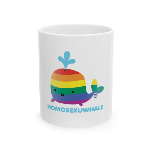 Cute Rainbow Whale Design Coffee Mug