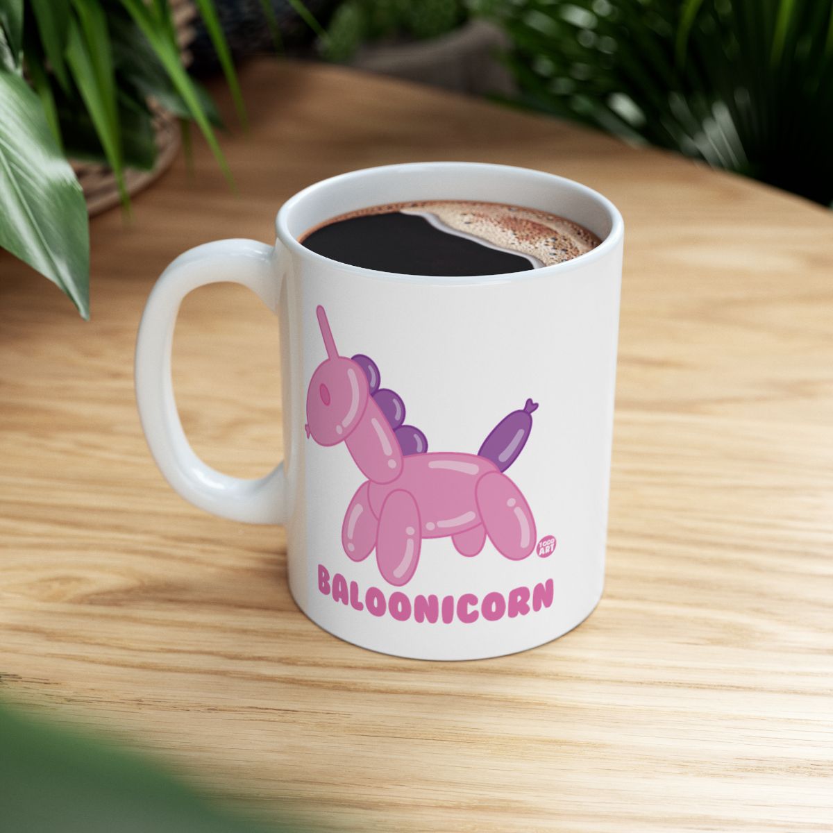 Pink Balloon Unicorn Design Coffee Mug