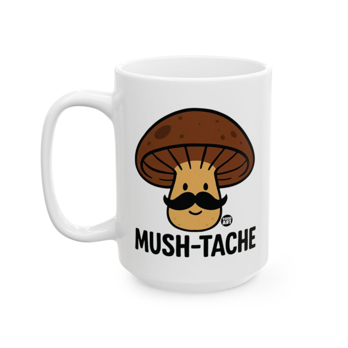 Mush-Tache Coffee Mug with Funny Mushroom Design