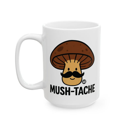 Mush-Tache Coffee Mug with Funny Mushroom Design
