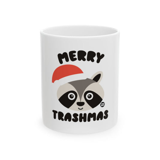 Merry Trashmas Cute Raccoon Santa Hat Mug