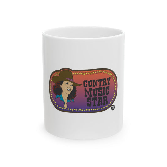 Country Music Star Mug with Colorful Graphic Design