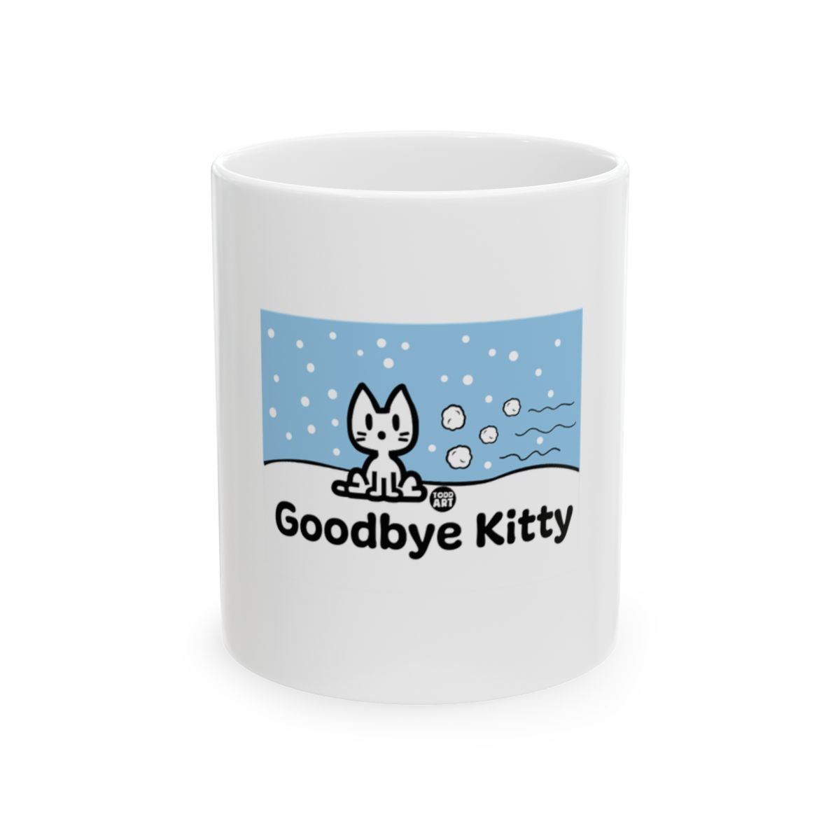 Goodbye Kitty Mug Winter Scene Design