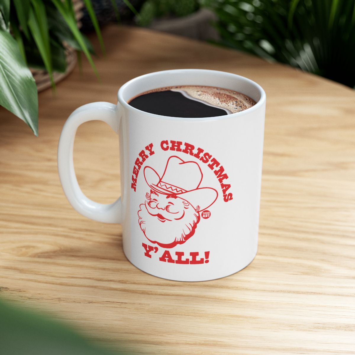 Merry Christmas Y'All Santa Coffee Mug