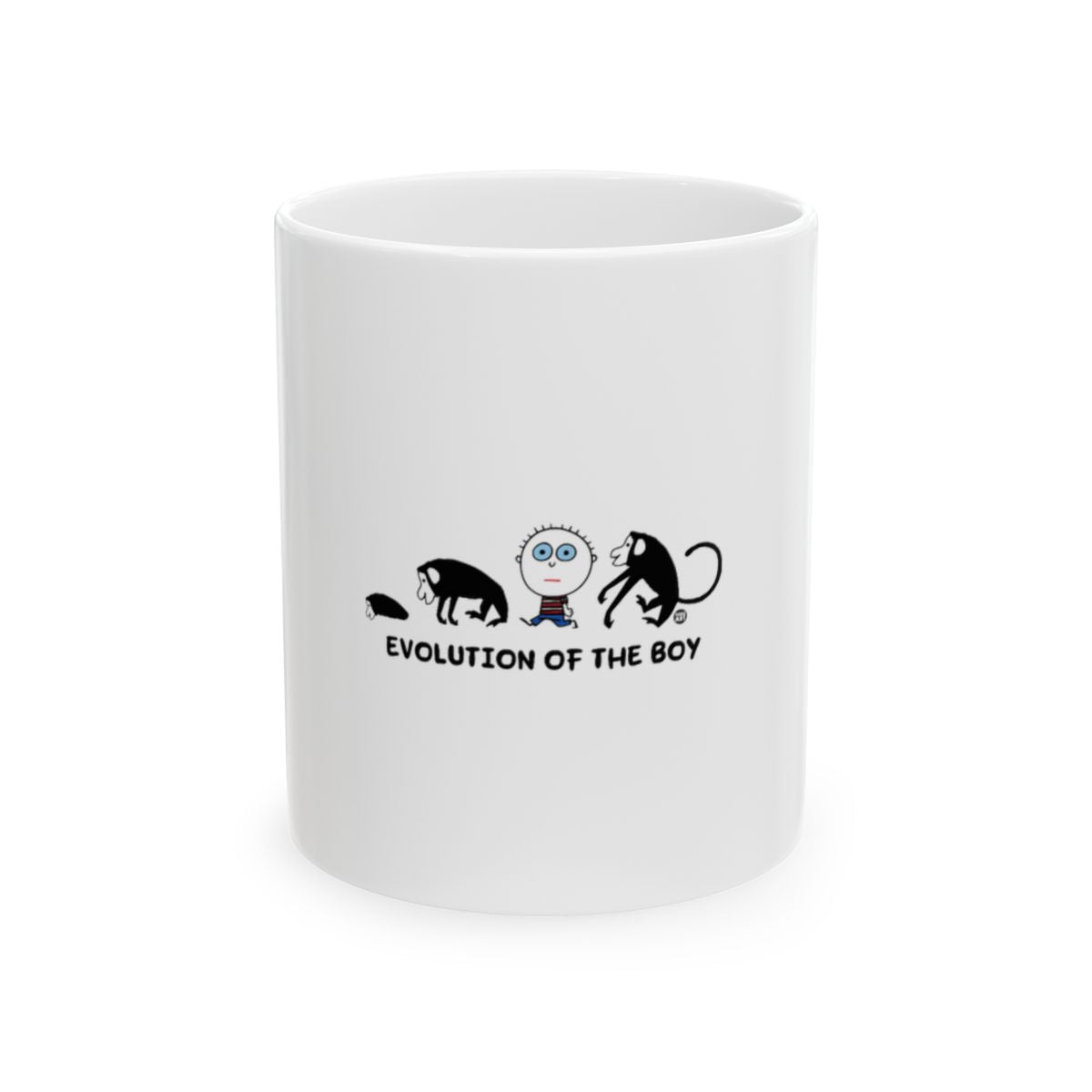 Evolution Of The Boy Printed White Mug