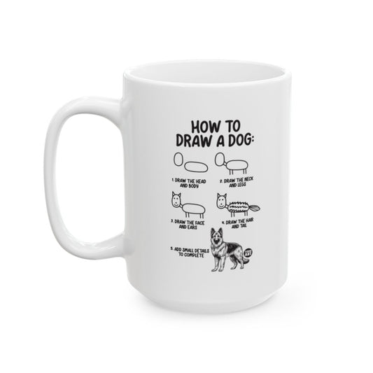 How to Draw a Dog Instructional Guide Mug