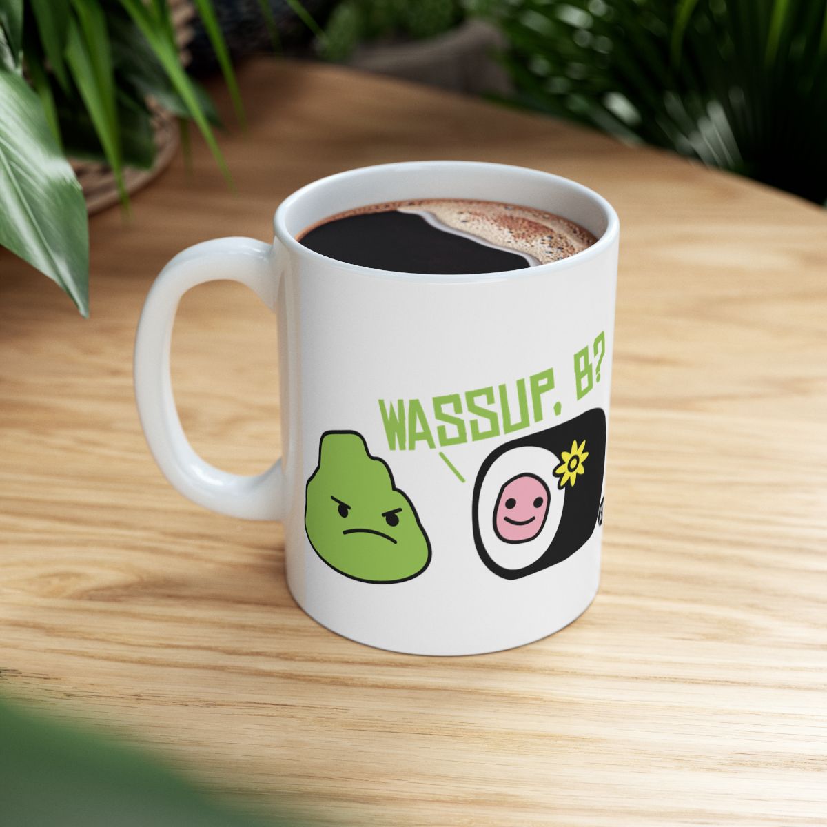 Fun Cartoon Faces with Text Design Coffee Mug